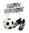 Décorations pour gâteau football pour anniversaire noir et blanc avec ballon et chaussures