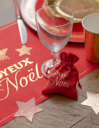 4 sachets Noël Étincelant rouges 7,5 x 10 cm