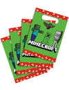 Sacs cadeaux en papier Minecraft pour enfant verts avec personnages et bordures rouges