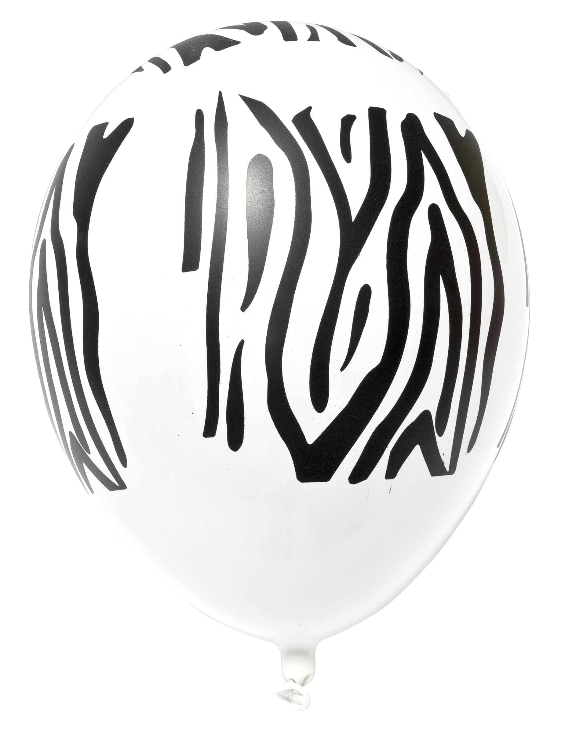 Zoom sur le motif zèbre du ballons en latex imprimé safari animaux de la savane
