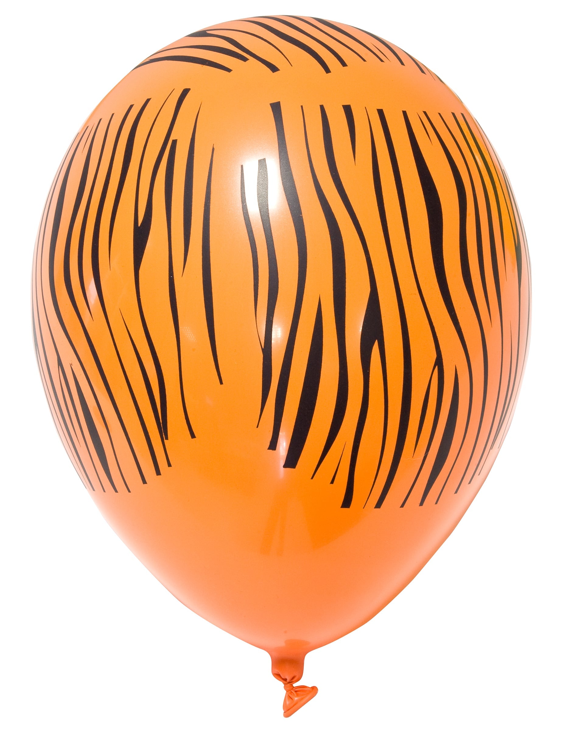 Zoom sur le motif tigre du ballons en latex imprimé safari animaux de la savane