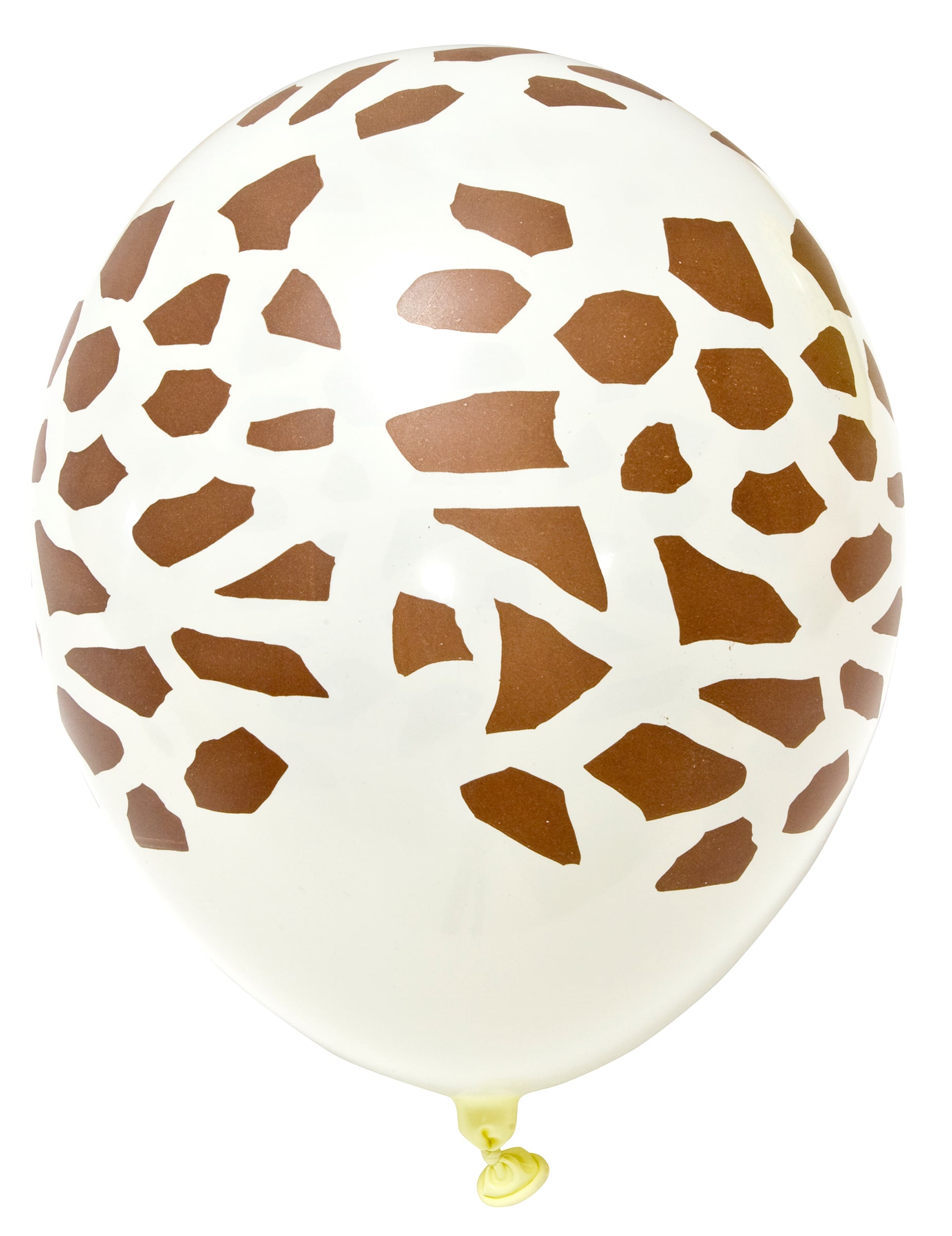 Zoom sur le motif girafe du ballons en latex imprimé safari animaux de la savane