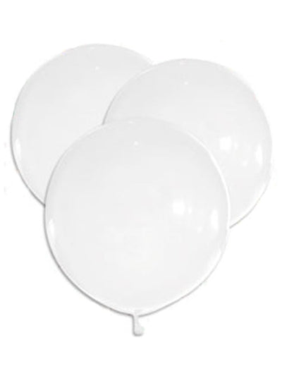 5 ballons géants en latex pour fête blancs