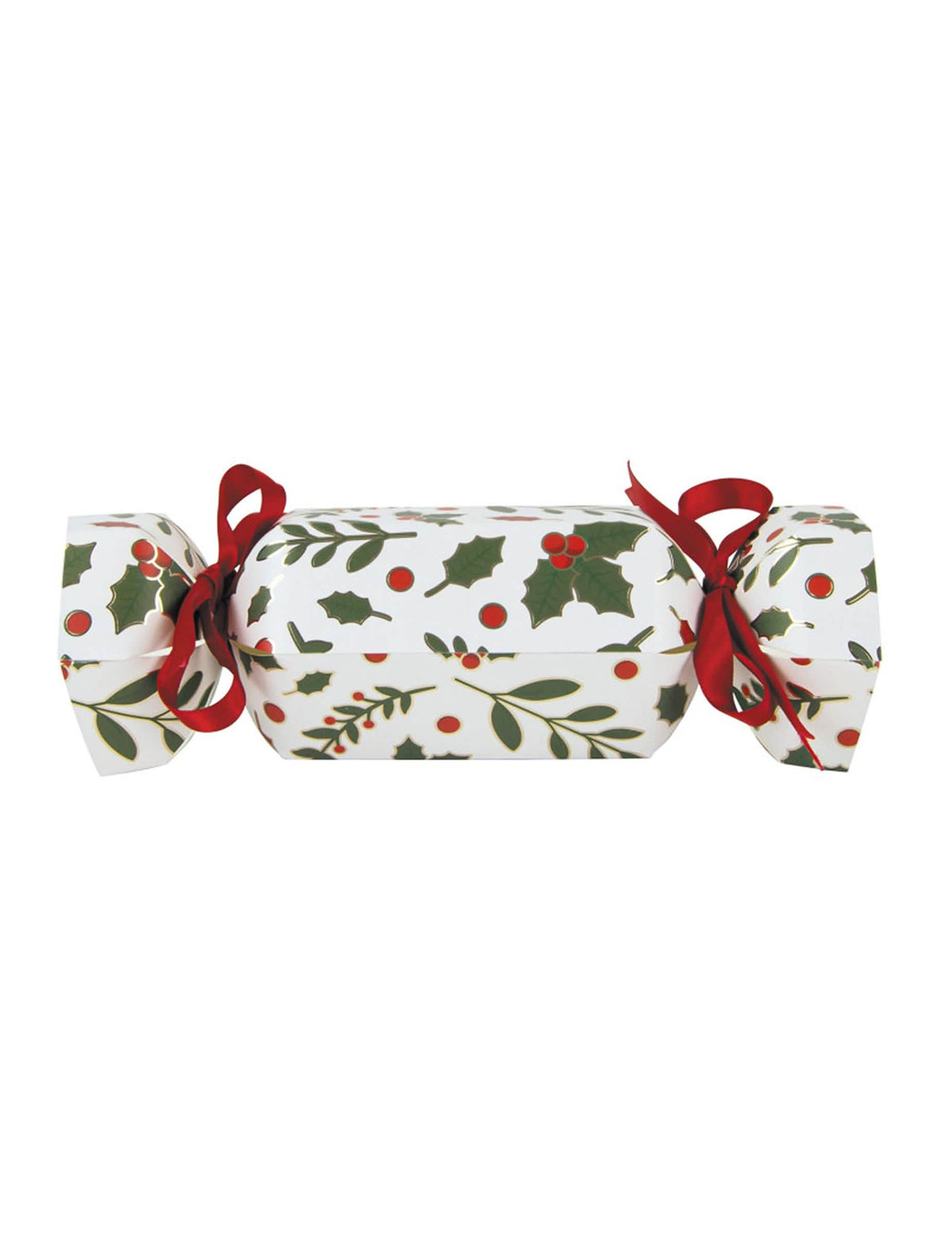 Petits crackers houx de noël pour fête blancs avec rubans rouges