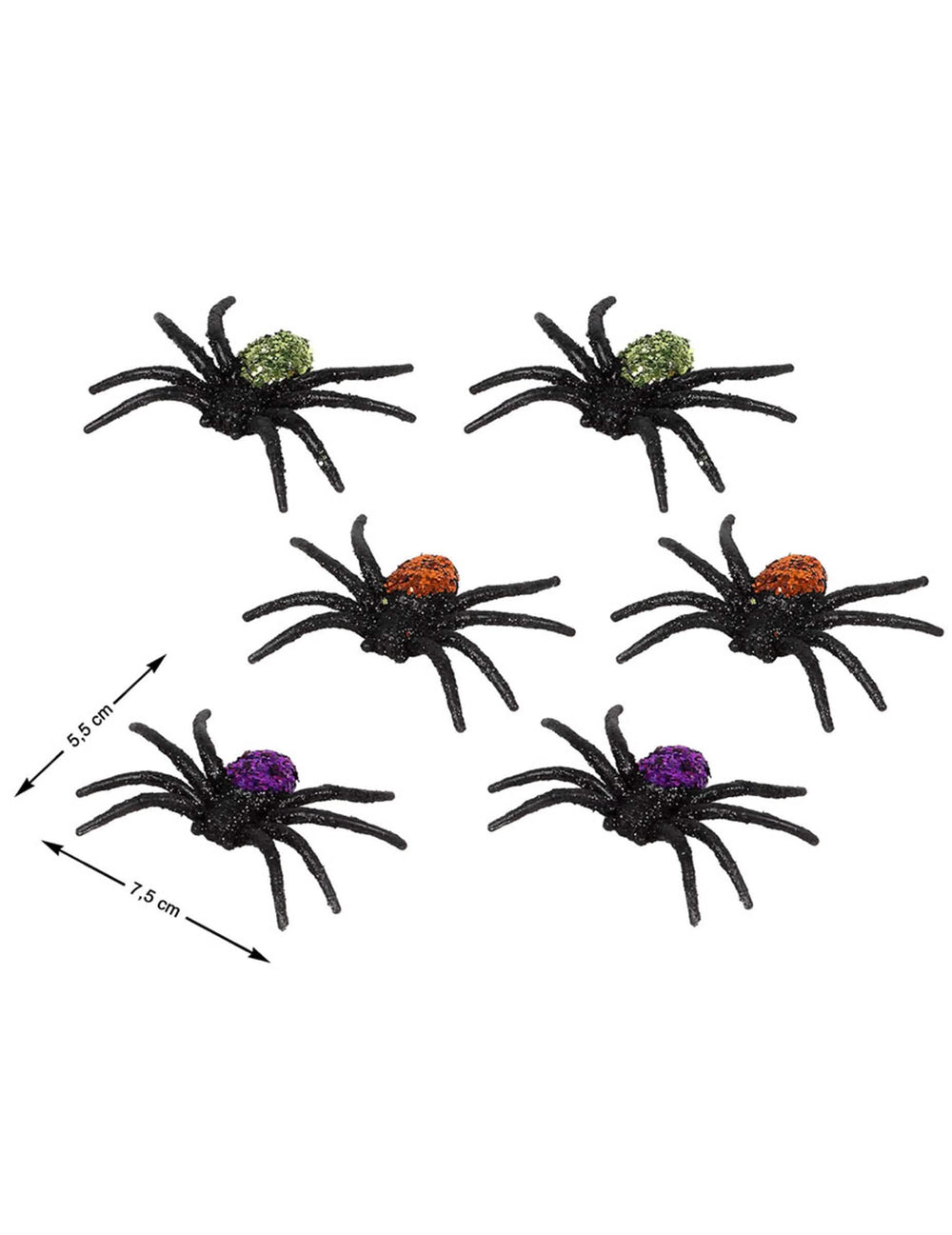 Halloween-hämähäkkien kimalluskoristeiden mittojen yksityiskohdat