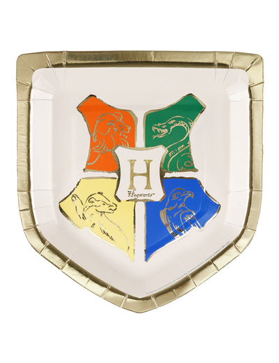 6 Harry Potter™ -paperilautasta Tylypahkan vaakuna 26x18 cm