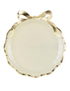 6 lautasta Beige ja kultainen rusetti 24 x 26,8 cm