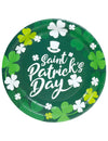 Assiettes Saint Patrick pour fête vertes avec trèfles et texte blanc