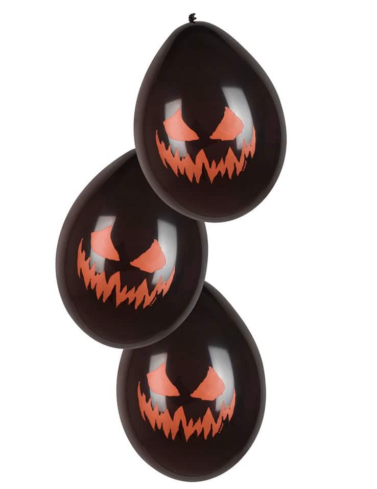 ilmapallot kurpitsat pelottava halloween mustat ja oranssi