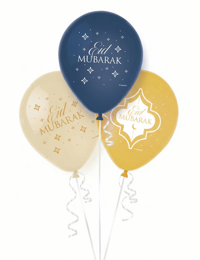 6 Eid Mubarak Lateksipalloa 27,5 cm Koriste