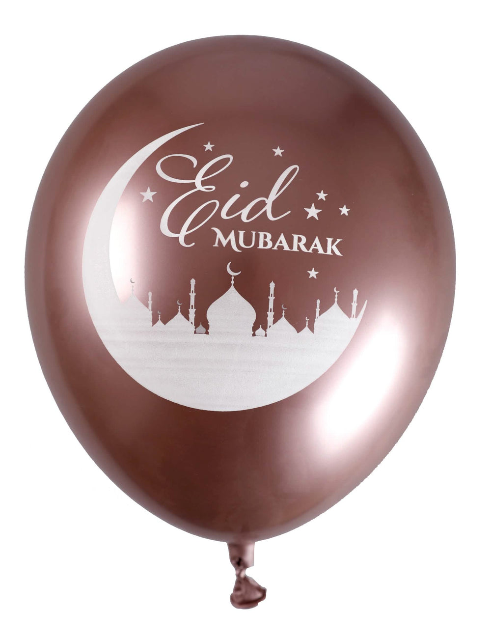 Mise en situation sur une table de fête des ballons en latex Eid Mubarak