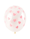 Ballons en latex coeurs pour mariage transparents rose clair