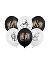 6 Harry Potter™ ilmapalloa mustavalkoinen 30 cm