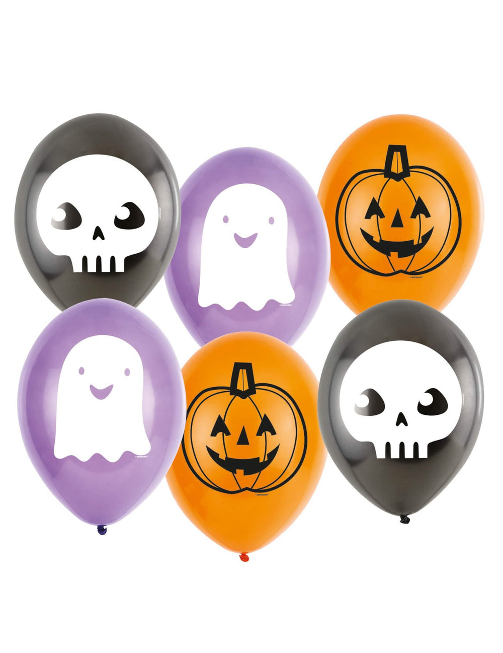 latex-ilmapallot halloween Friends -koristeluun oranssi, violetti ja musta, kurpitsat-, aave- ja pääkallokuvioilla