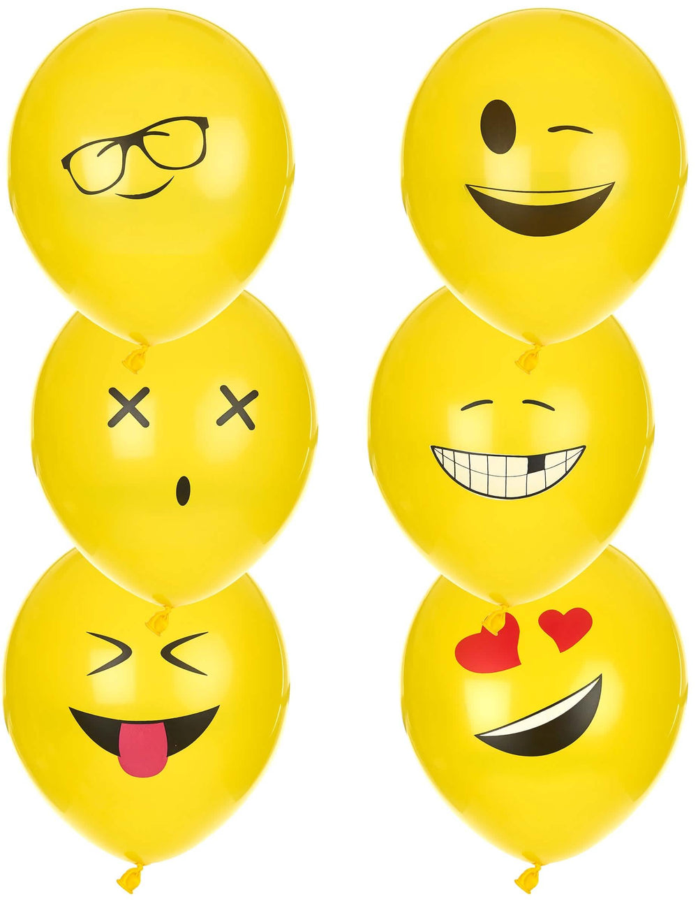 ilmapallot latex Imoji juhliin keltainen erilaisilla emojikasvoilla