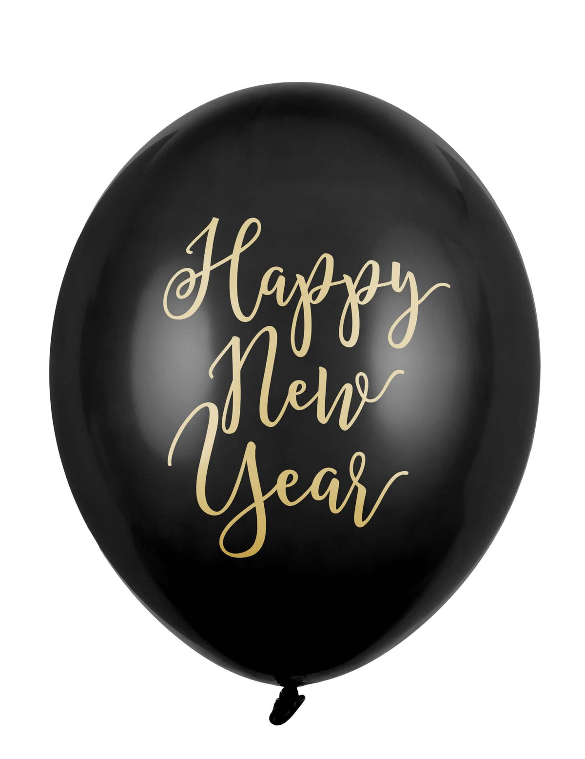Ballons latex Happy New Year noir et doré