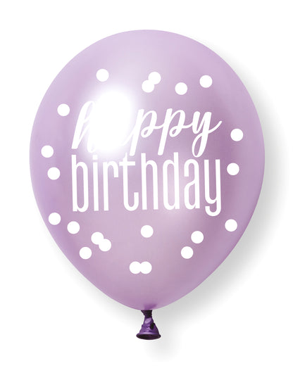 Värikkäät Happy Birthday -ilmapallot, 6 kpl