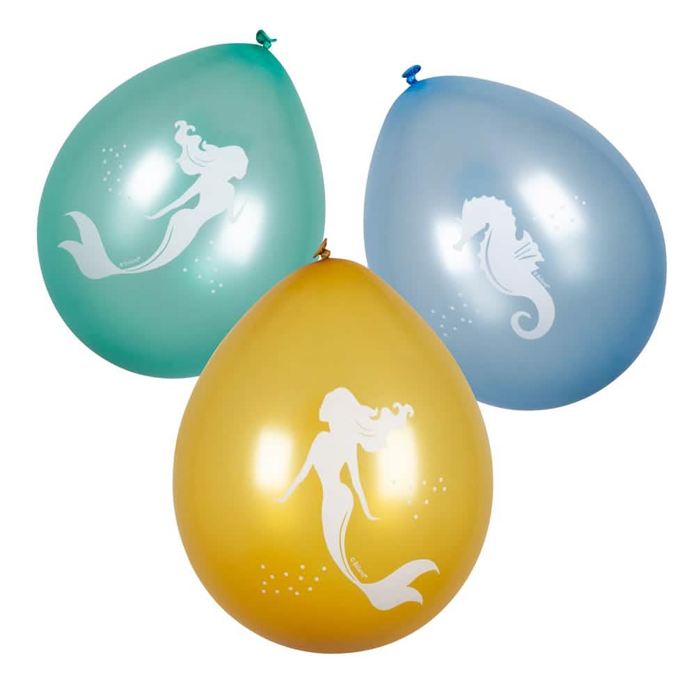 merenneidot ja merihevosen yksityiskohtaiset kuviot Ballons Sirène Lagune -ilmapalloissa