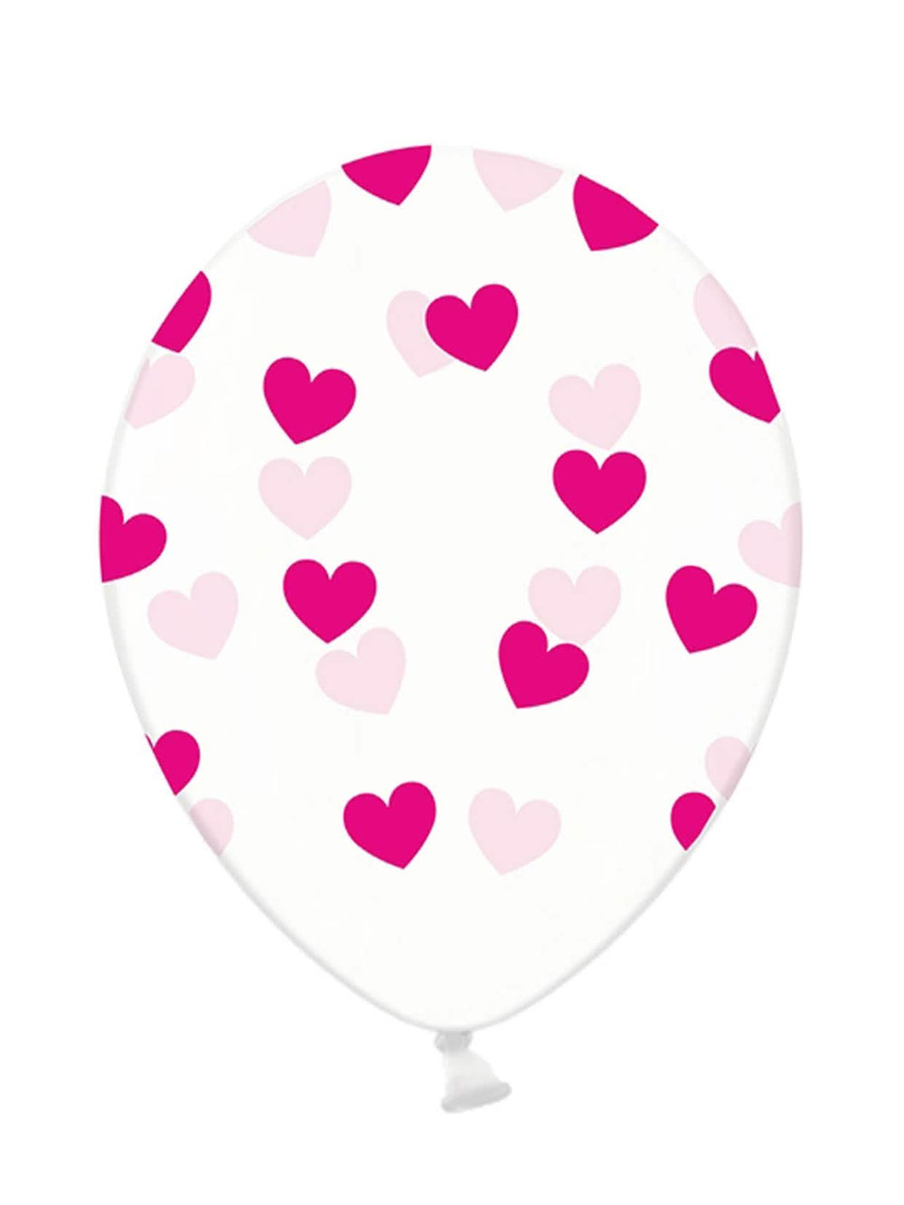 Ballons en latex coeurs roses transparents et biodégradables