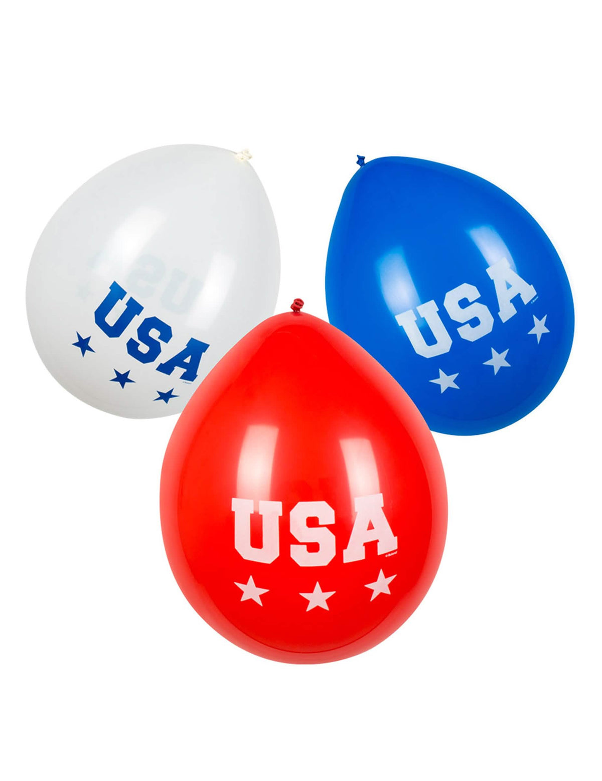 6 ilmapallot usa sininen valkoinen punainen tähdillä