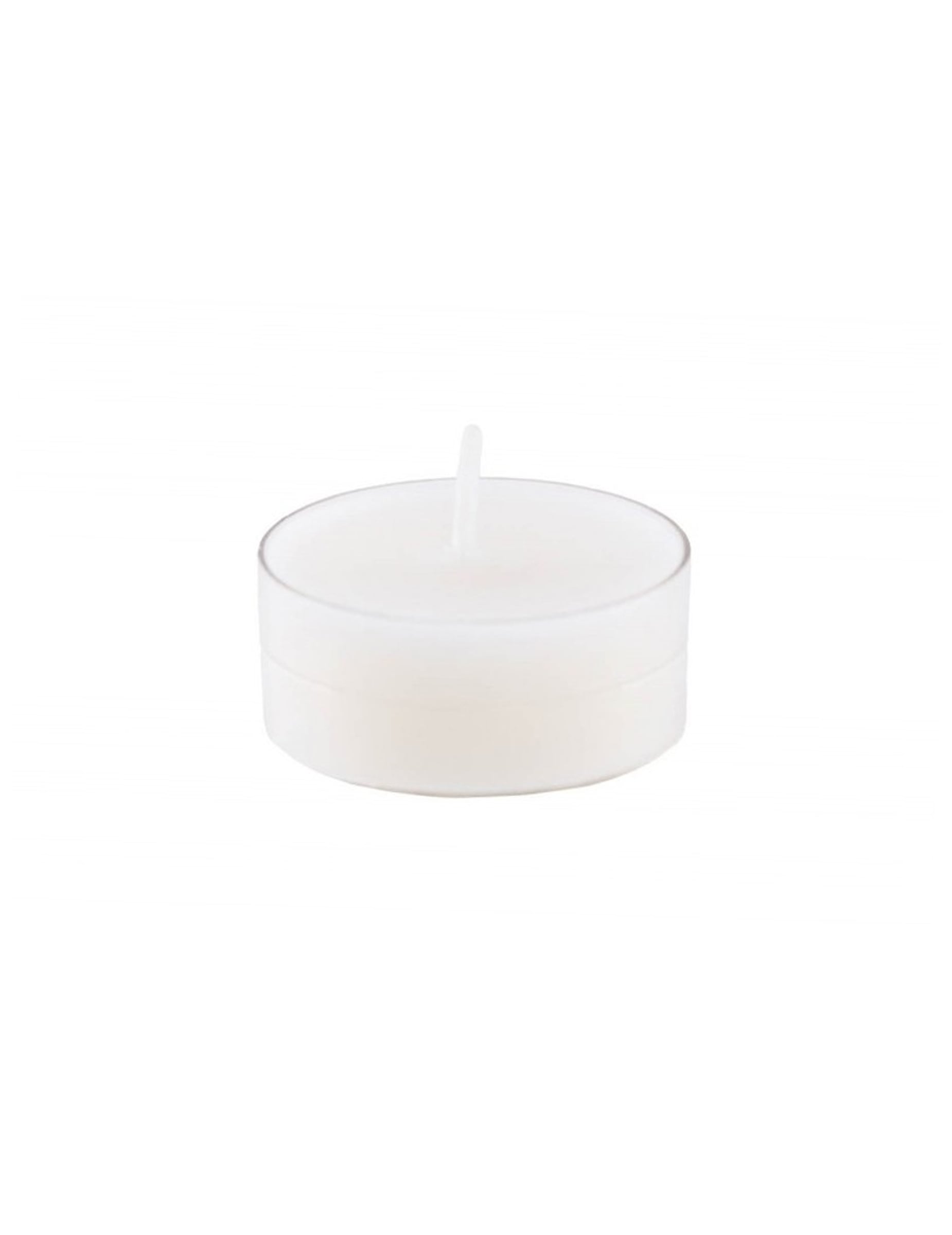 Bougies chauffe-plats blanches avec support transparent