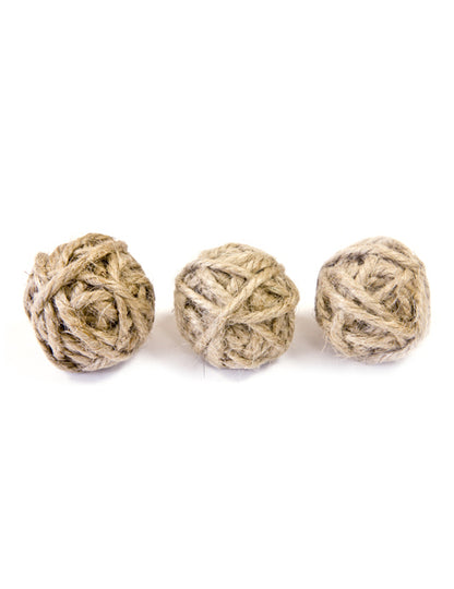 Boules de corde pour décoration de fête marron naturel