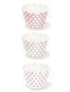 Habillages à cupcake à petits pois rose poudré en carton