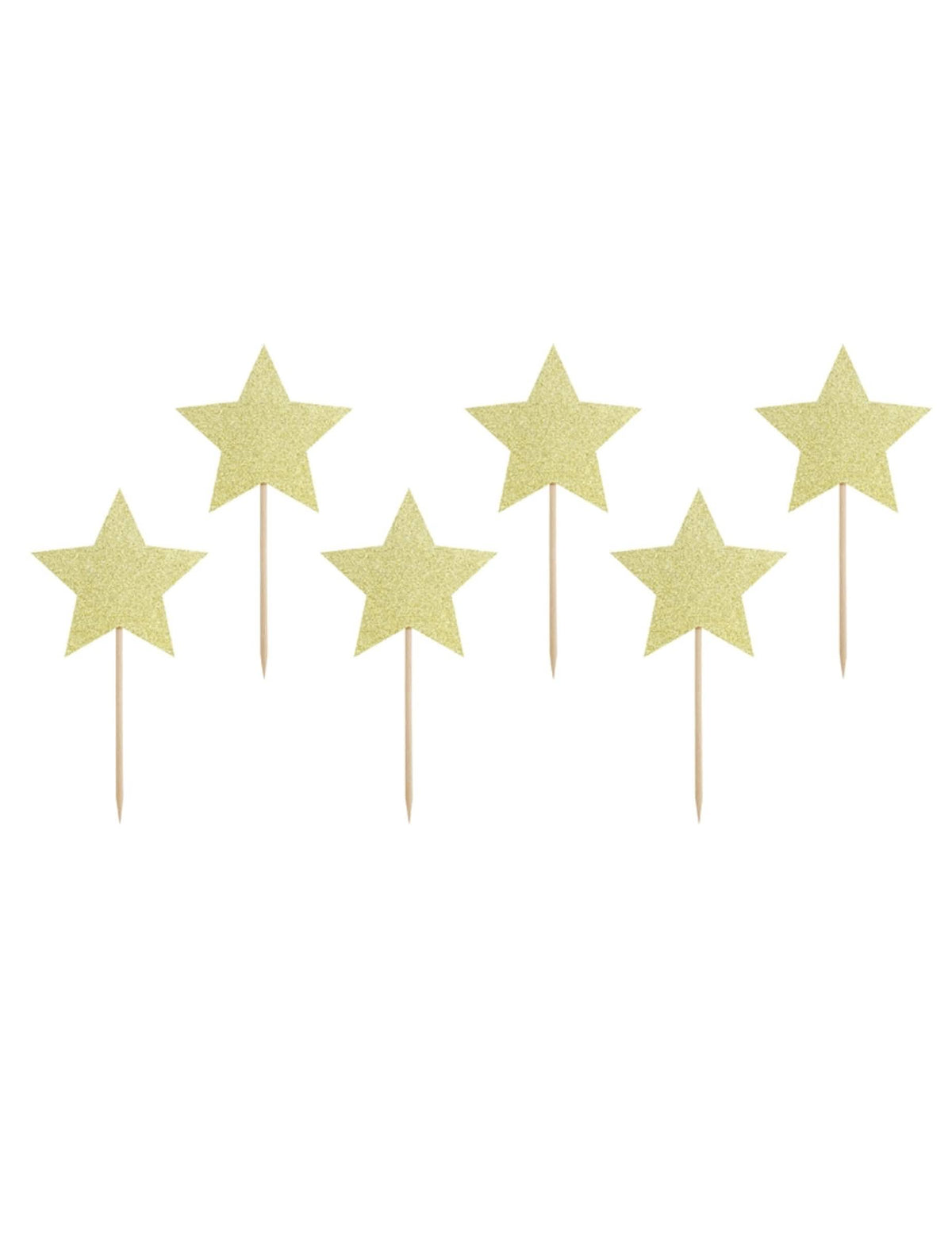 Cake toppers étoiles pour gâteaux dorées pailletées