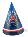 Chapeau de fête en carton PSG pour supporter bleu avec logo officiel