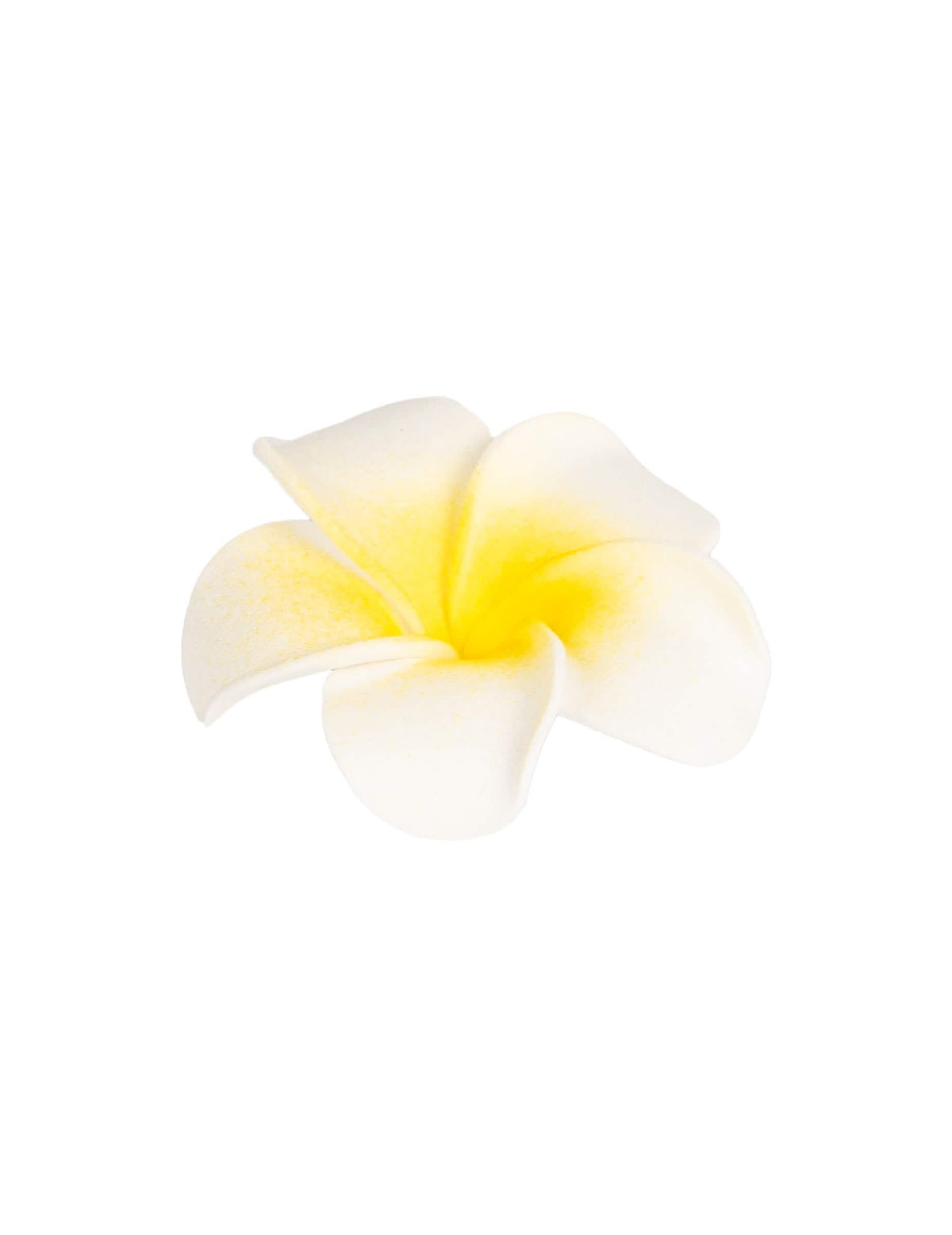 Vue de profil d'une fleur du lot de 6 fleurs de monoï artificielles pour décoration