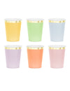 6 Kartonkimukia pastelli kultaisella reunalla 220 ml