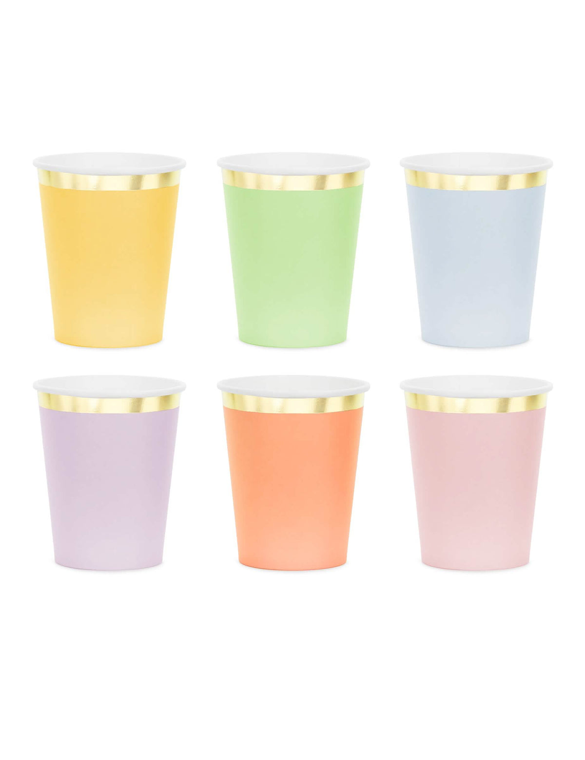 6 Kartonkimukia pastelli kultaisella reunalla 220 ml