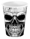 Gobelet tête de mort pour fête noir et blanc avec crâne réaliste