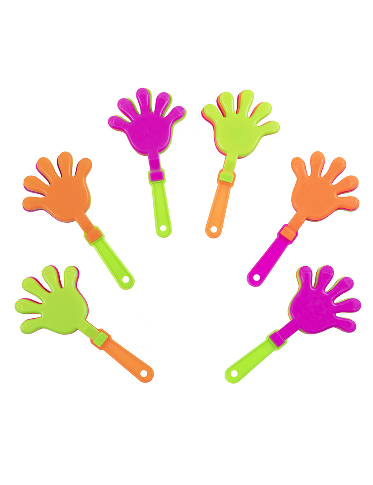 6 mini claps de main anniversaire pour enfant colorés
