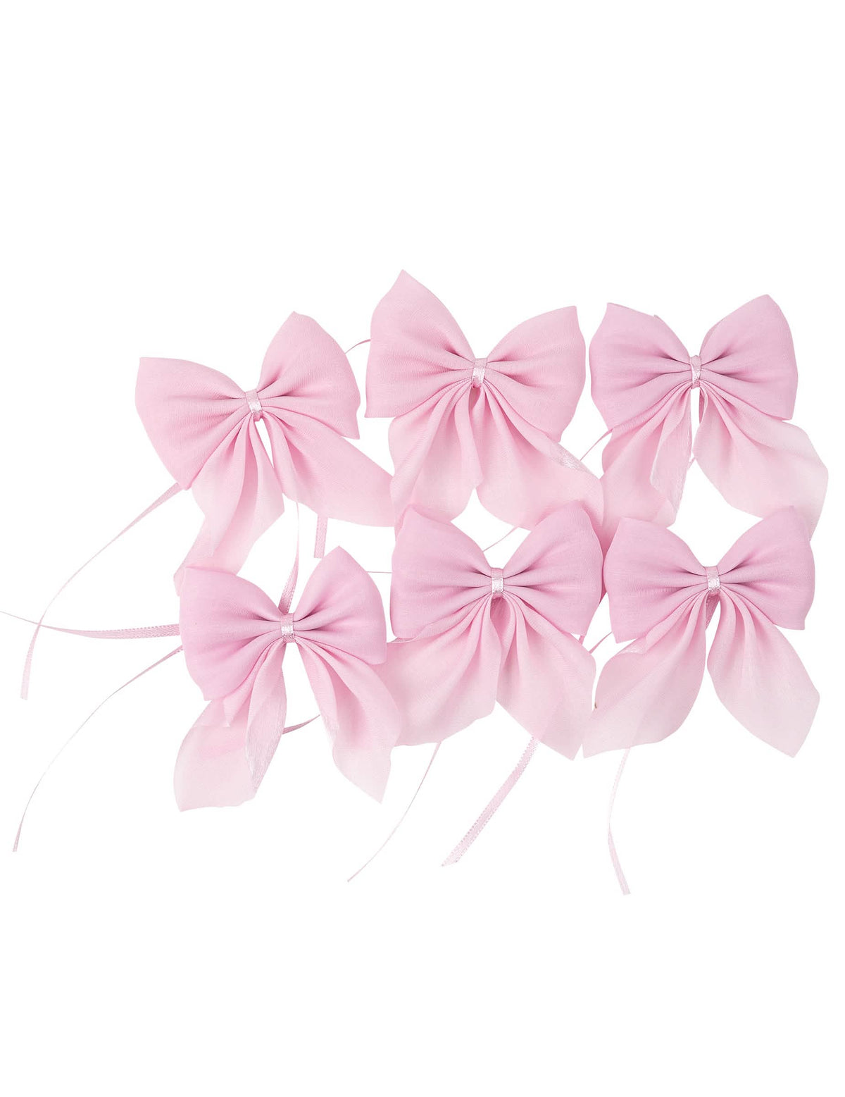 Nœuds en mousseline scintillante rose avec attaches