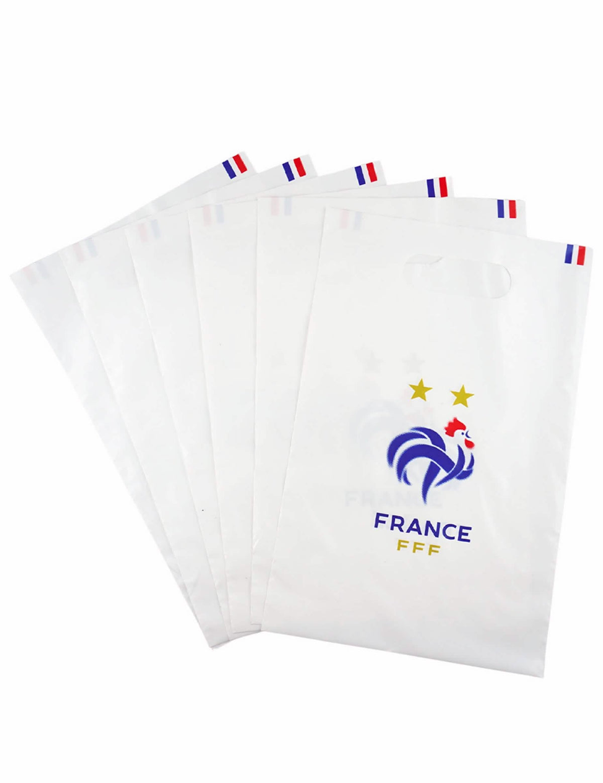 Sacs cadeaux FFF pour enfant blanc avec logo coq et deux étoiles