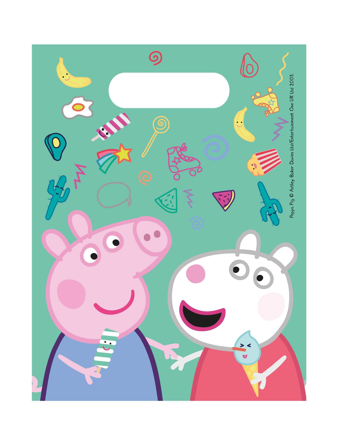 lahjapussit Pipsa Possu lapsille mintunvihreä Peppan ja Suzy Sheepin kanssa