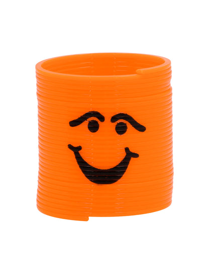 Zoom sur le ressort orange à grand sourire du Slinkies Smileys