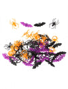 Bagues en plastique chauve-souris et araignées pour Halloween noir orange et violet