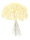 Mini roses en satin pour mariage ivoire