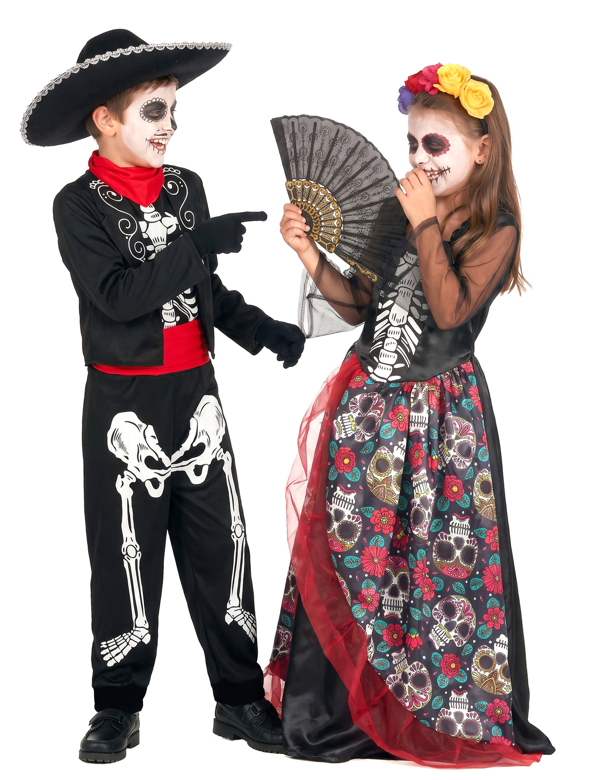 Meksikolainen Dia de los Muertos -parinaamiainen lapsille