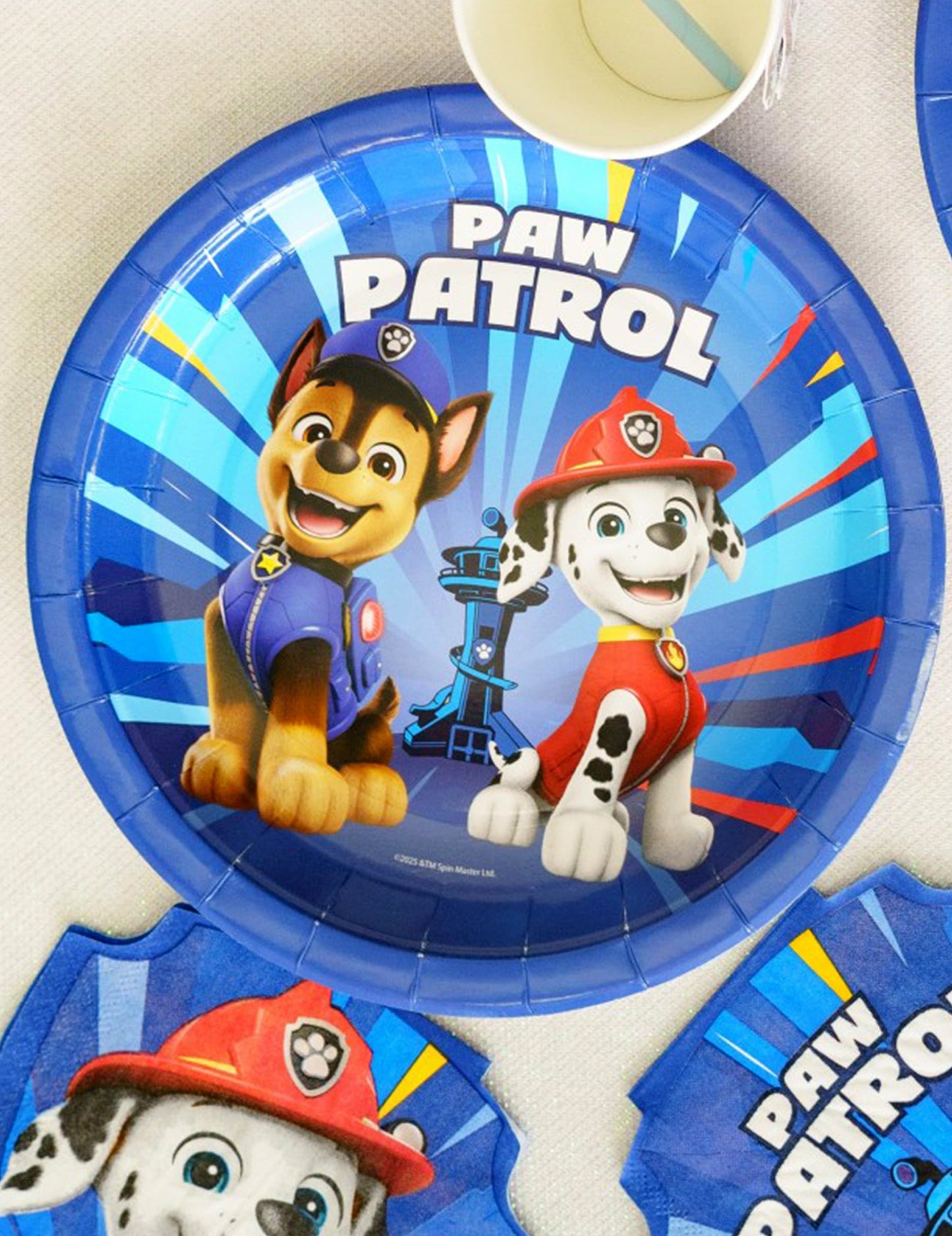 8 sinistä pahvilautasta Pat'patrouille™ 23 cm