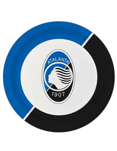 8 Atalanta™ sinivalkoista pahvilautasta 23 cm syntymäpäiville