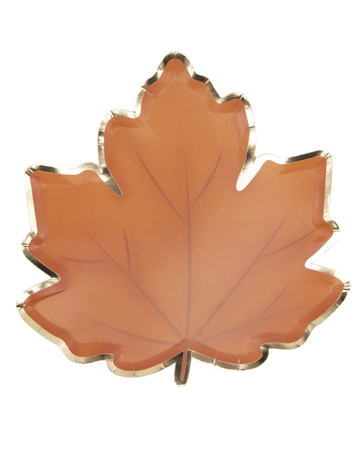 Assiettes en carton feuille d'automne orange avec contour doré