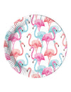 Assiettes en carton flamants colorés pour fête roses et bleus compostables