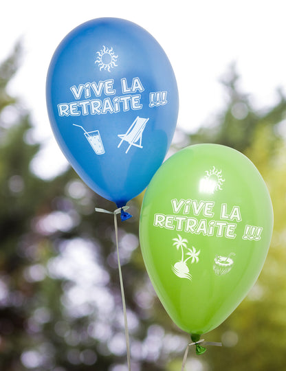Détail de l'imprimé des ballons en latex vive la retraite pour adulte