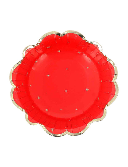 8 kpl ajaton joulu -kulhoja punainen ja kulta 13,5 cm