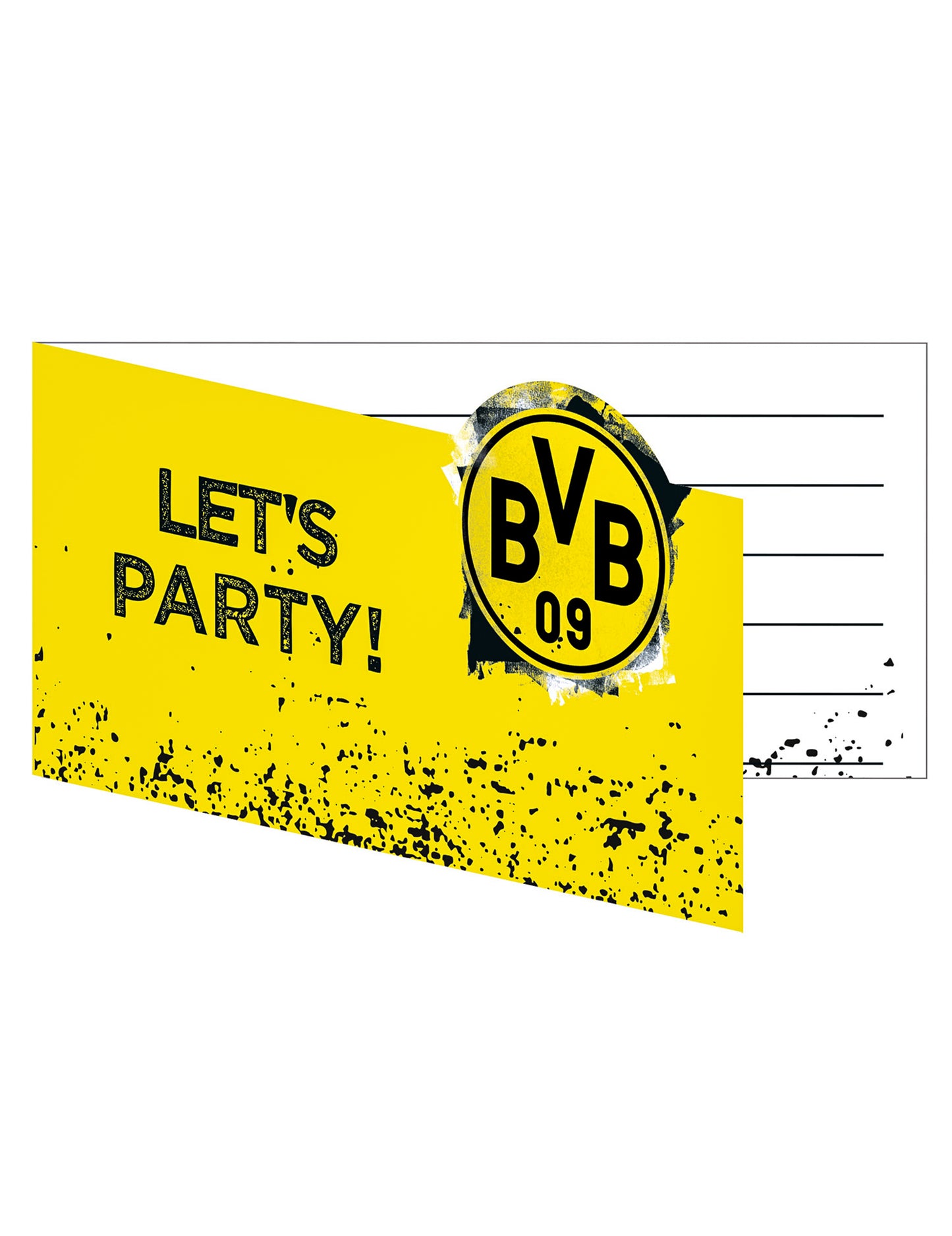 Cartes d'invitation Borussia Dortmund jaune et noir