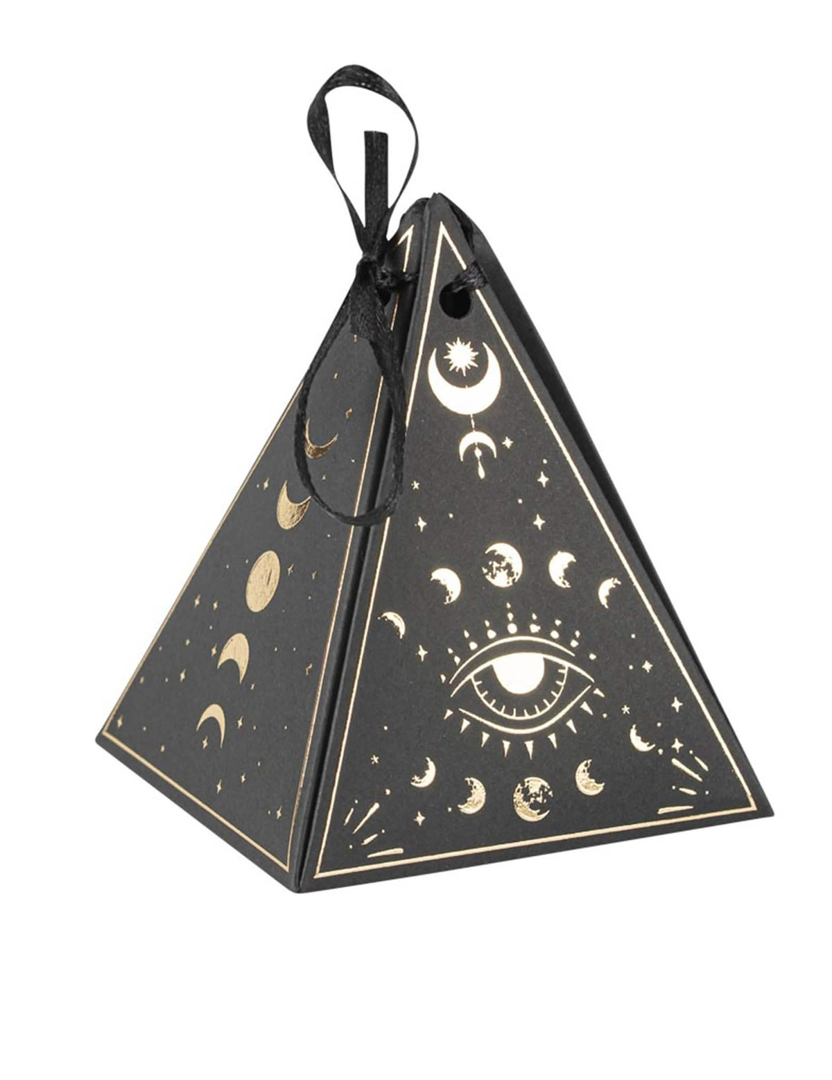 8 kpl Cosmic Spirit -paperiastiaa, musta ja kulta, 8,5 x 6,7 cm