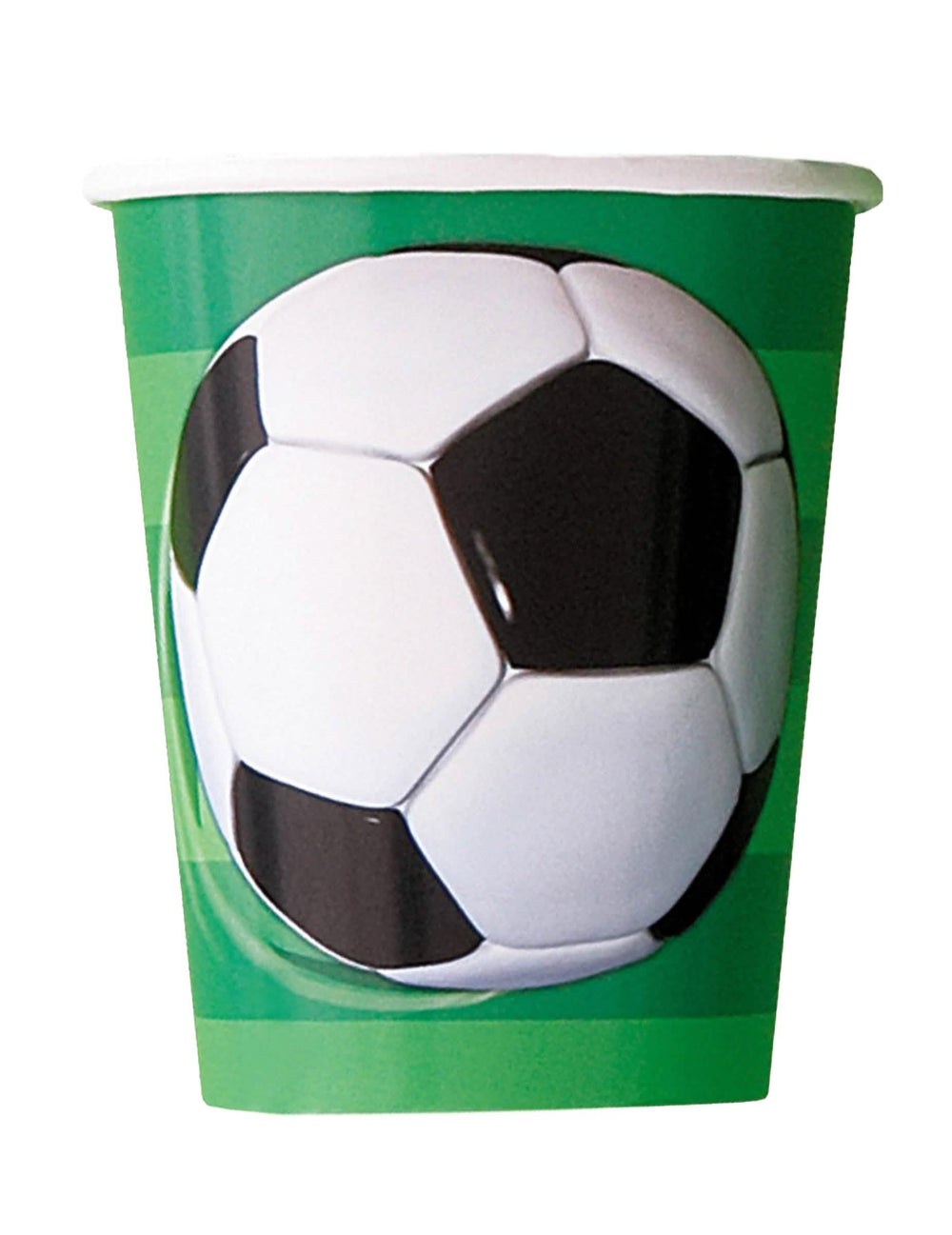 Gobelets en carton foot ballon effet 3d pour anniversaire vert
